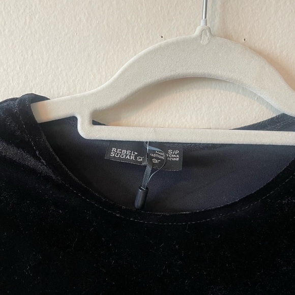 Rebel sugar ling sleeve velvet mini dress sz s lbd - Picture 5 of 5